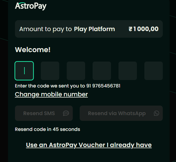 AstroPay confirmation