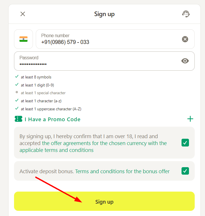 PariMatch Registration