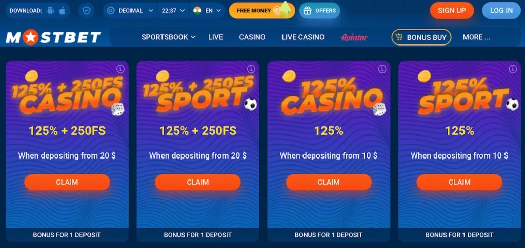 Mostbet deposit bonus