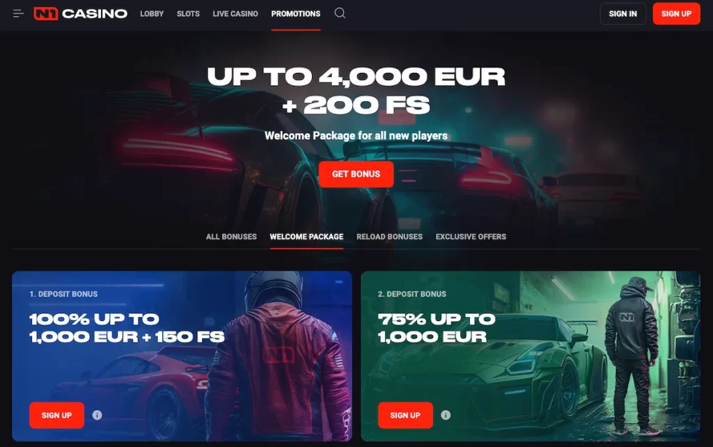 N1 Casino Welcome bonus