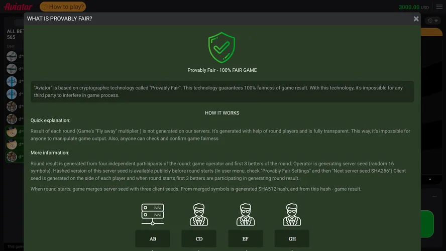 Aviator Provably Fair System