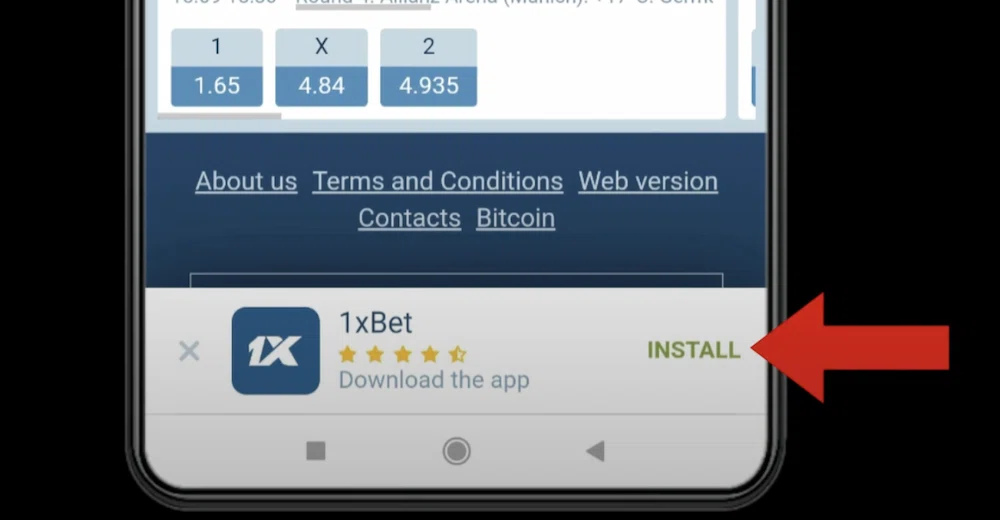 1xbet Installation link