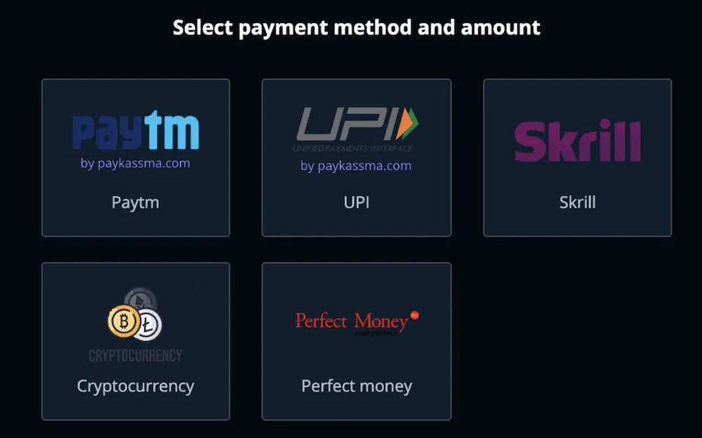 4rabet Payment methods