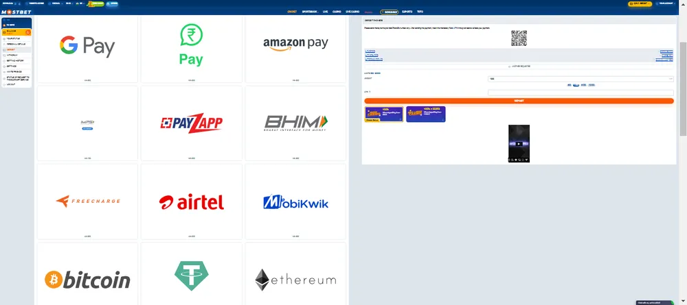 Mostbet Deposit methods