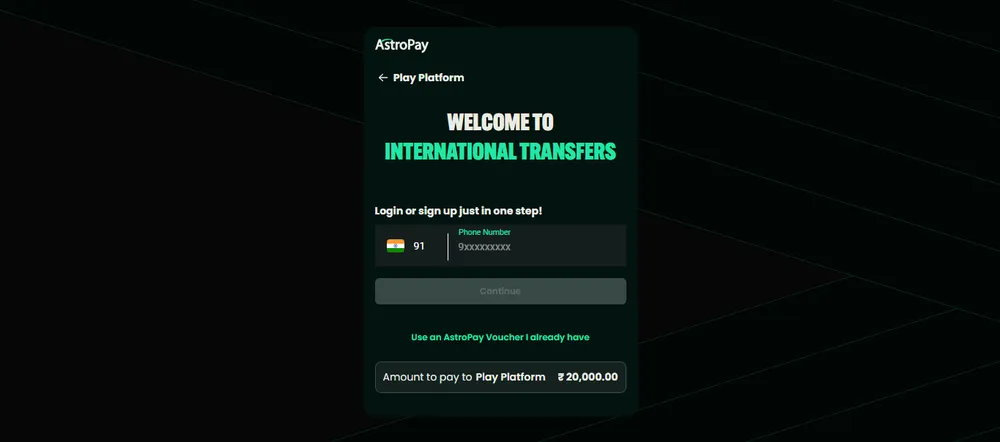 PariMatch AstroPay Confirm payment