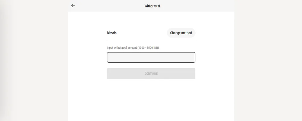 PariMatch Withdraw amount pc