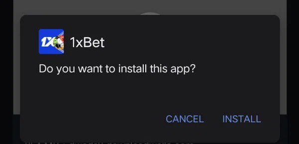 1xBet Application installation